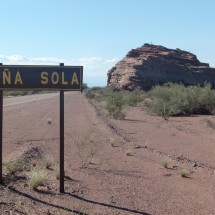 Lone rock between Ischigualasto and Talampaya